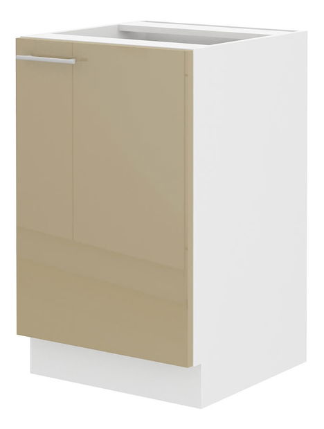 Dulap inferior de bucătărie Lavera 60 D 1F BB (Alb + Luciu cappucino)