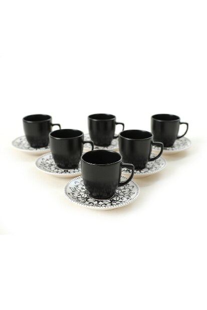 Set cești cafea (12 buc.) Taft (Negru + Alb)