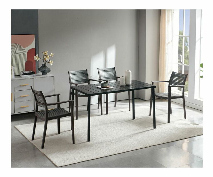 Vrtni stol SALTAN (crna) (za 4 do 6 osoba)