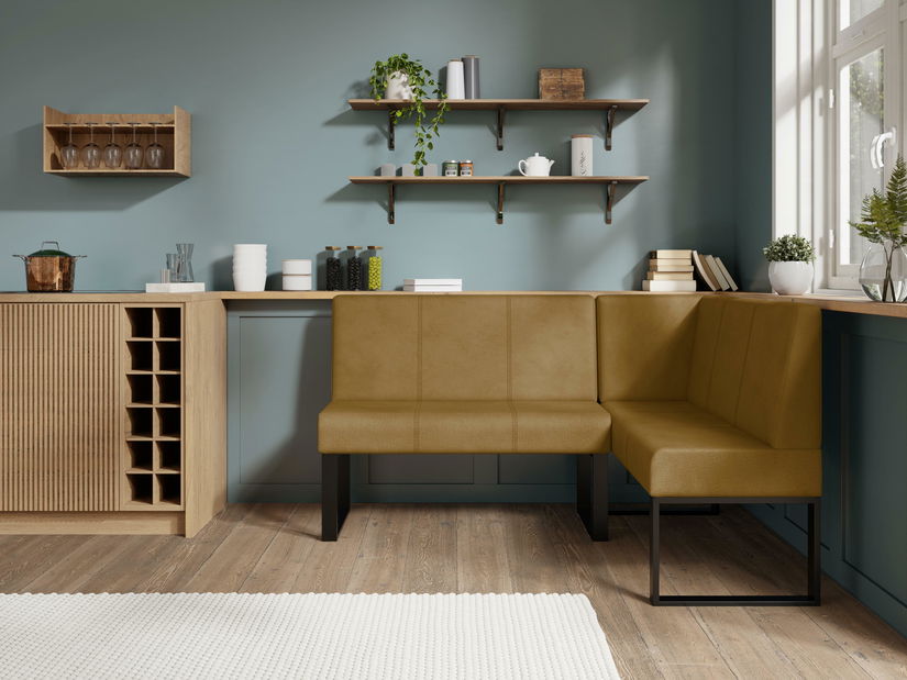 Kuhinjska kutna klupa Bernio 140x200 (boja senfa) (D)