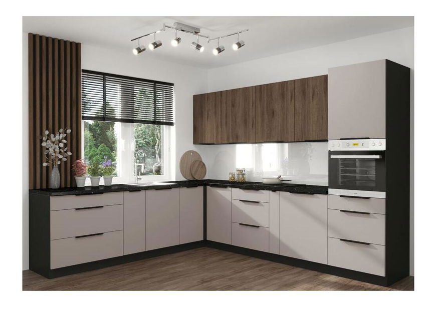 Gornji kutni kuhinjski ormarić Arikona 60x60 GN 90 2F (kašmir + crna) 