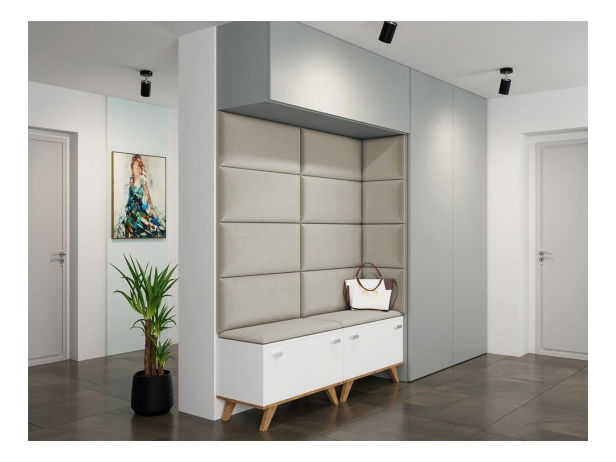 Čalúnený nástenný panel 60x30 (9 ks.) Pag (ružová) *bazár