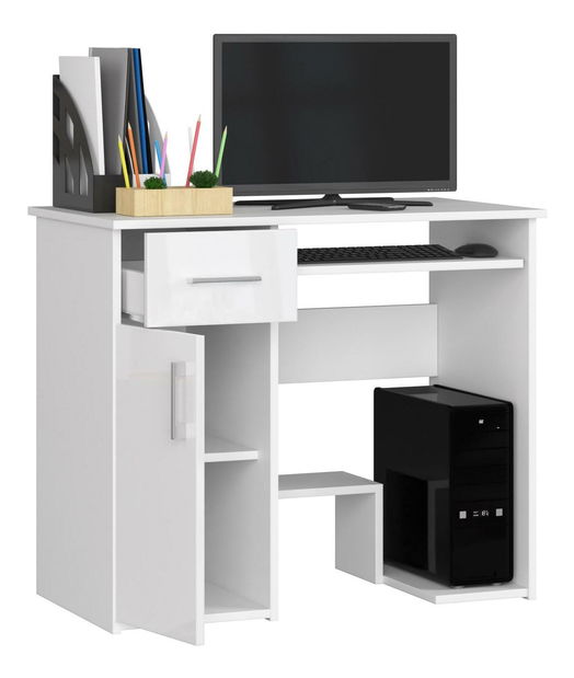 PC stol Jaloms (bijela + bijeli sjaj)