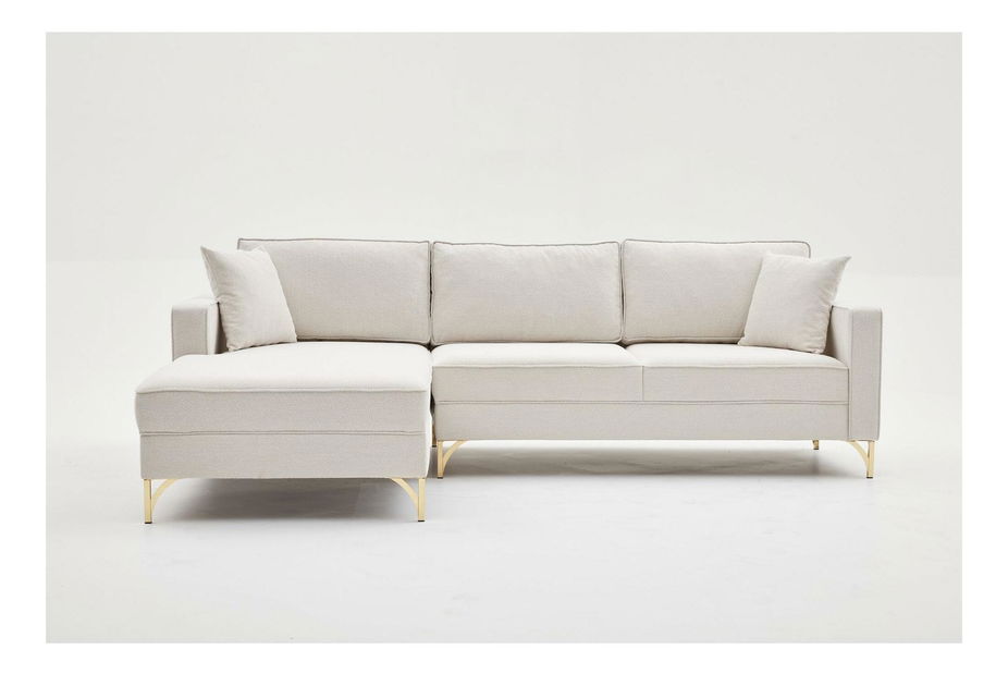 Kutna garnitura Brenen (L) (krem + zlatna)