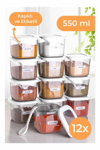 Sada úložných dóz na potraviny (12 ks.) Boy (biela)