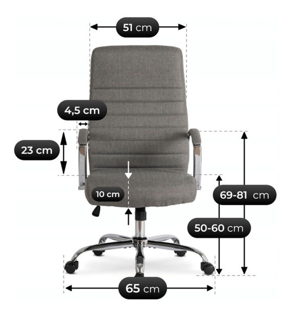 Uredska stolica Renez (siva) 