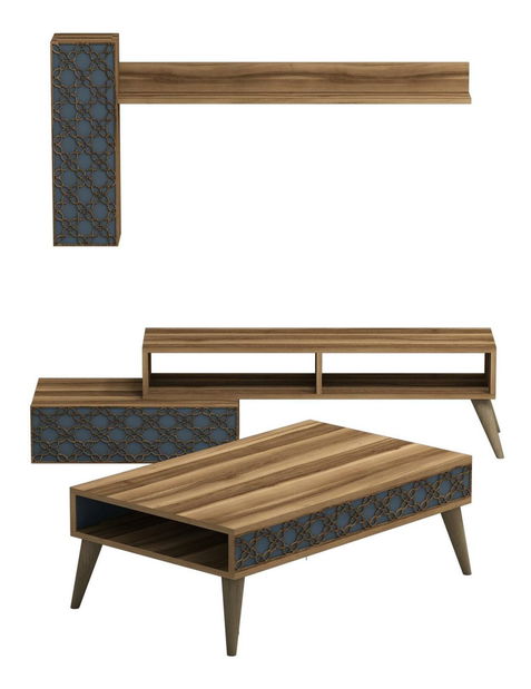 Súprava nábytku do obývačky Komite (orech + chalcedón)