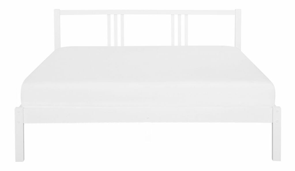 Manželská posteľ 140 cm VALLES (s roštom) (biela)
