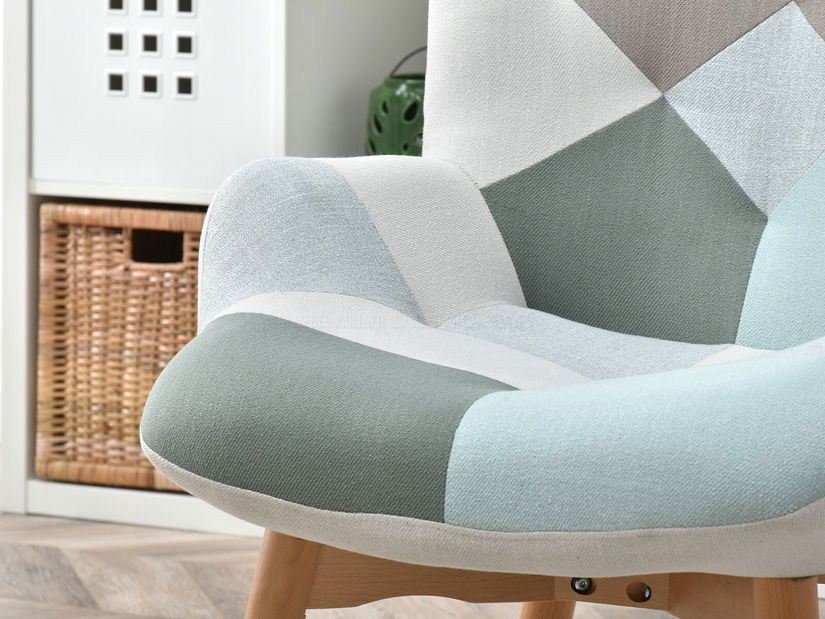 Kreslo Nutri (patchwork + čierna)