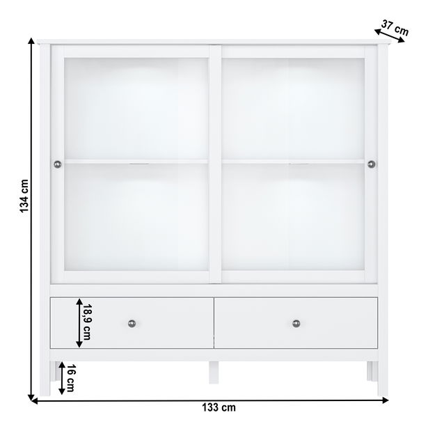 Vitrína Otis 2w2s (biela)
