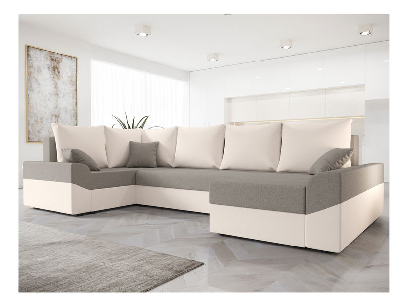 Sarok ülőgarnitúra Dusk Long (krém + szürke) (B)