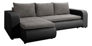 Kutna garnitura na razvlačenje Bistran (crna + siva) (L) 