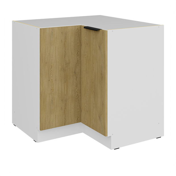 Kutni donji kuhinjski ormarić Carminia 90x90 DN 2F BB (hrast cremona + bijela)