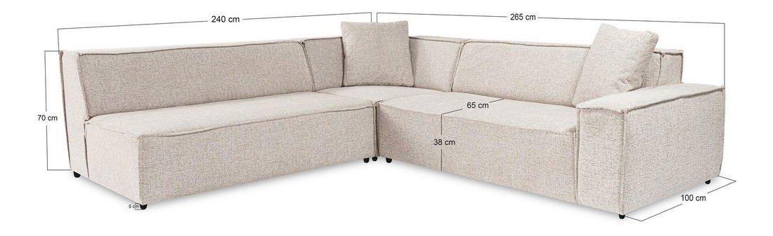 Kutna garnitura Puella (svijetlosmeđa)