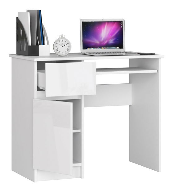 Masă PC Bhaskar (alb lucios) (S)