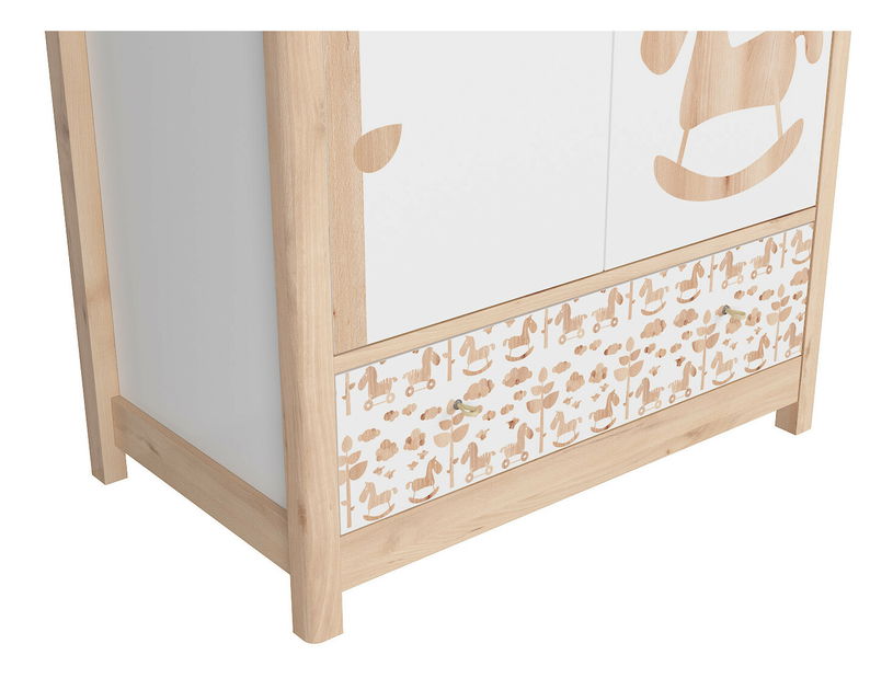 Garderobni ormar Timon SZF2D1S (bukva iconic + bijela + konjići )