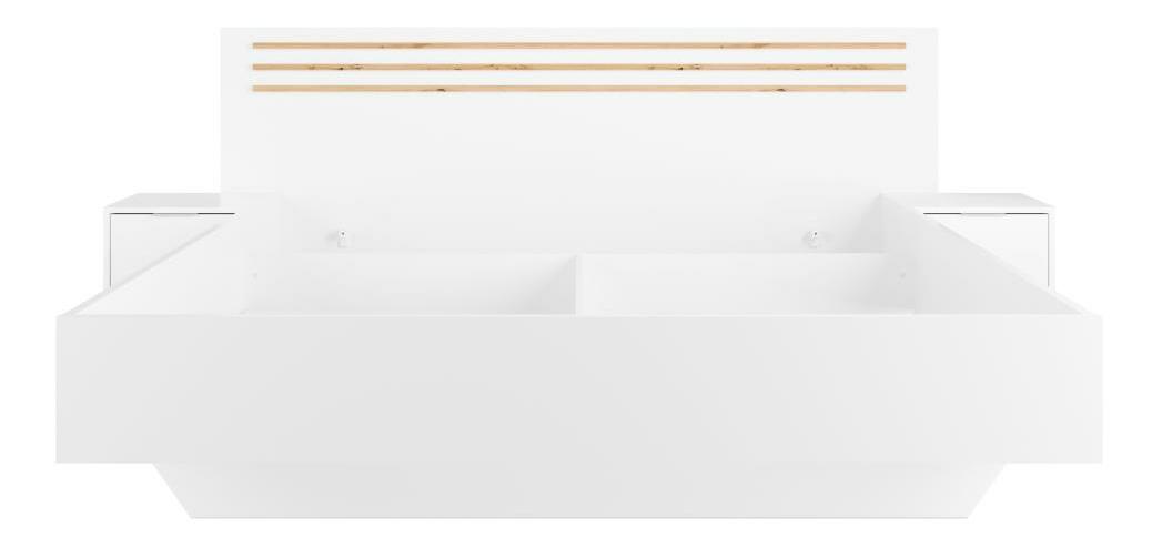 Krevet s noćnim ormarićima Frens (bijela + hrast artisan)