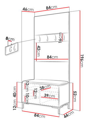 Predsieňová zostava III Futura (Čierna + čierna)