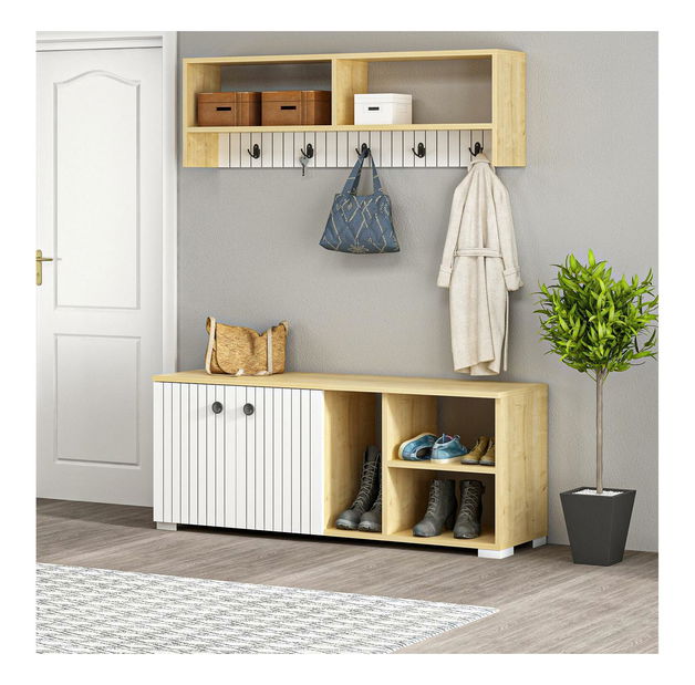 Set za predsoblje Vabite 1 (bijela + hrast safir) *outlet moguća oštećenja