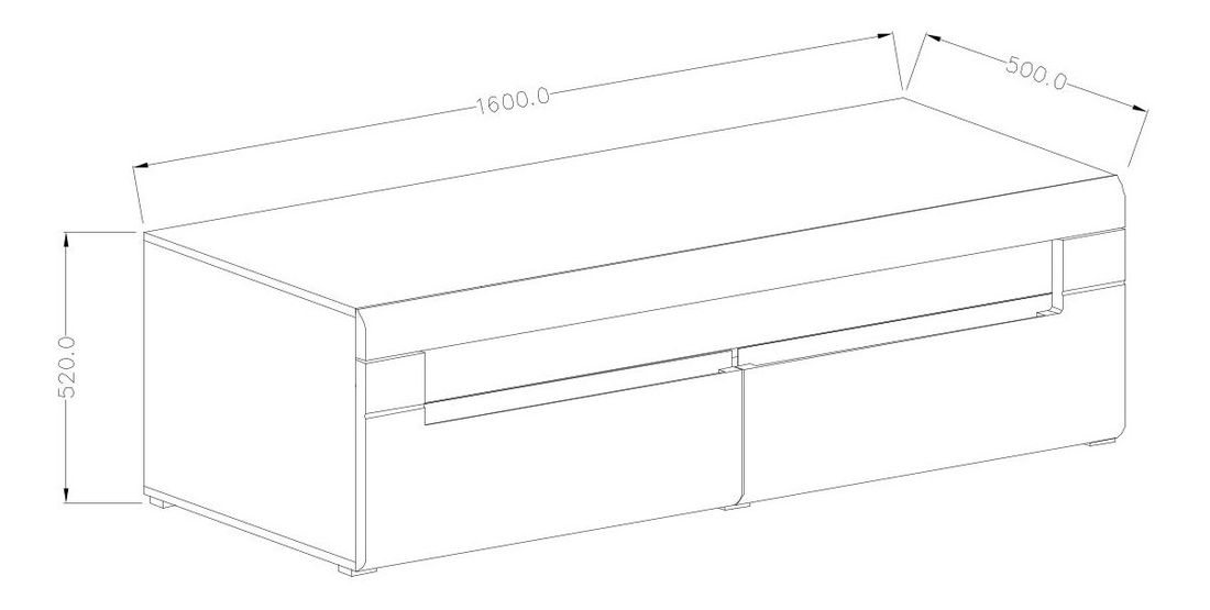TV stolík Hayle Typ 39 (sivá + sivý vysoký lesk)