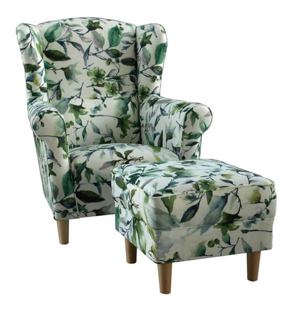 Fotelja s tabureom Aevo (lišće) 