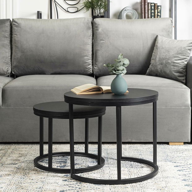 Set 2 konferenčných stolíkov Metacion (čierna) 