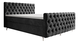 Manželská posteľ 200 cm Clinton Comfort (čierna) (s roštom, s úl. priestorom)