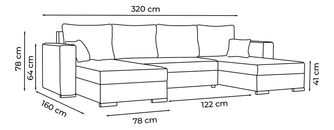 Rohová sedačka Josie U (svetlosivá)