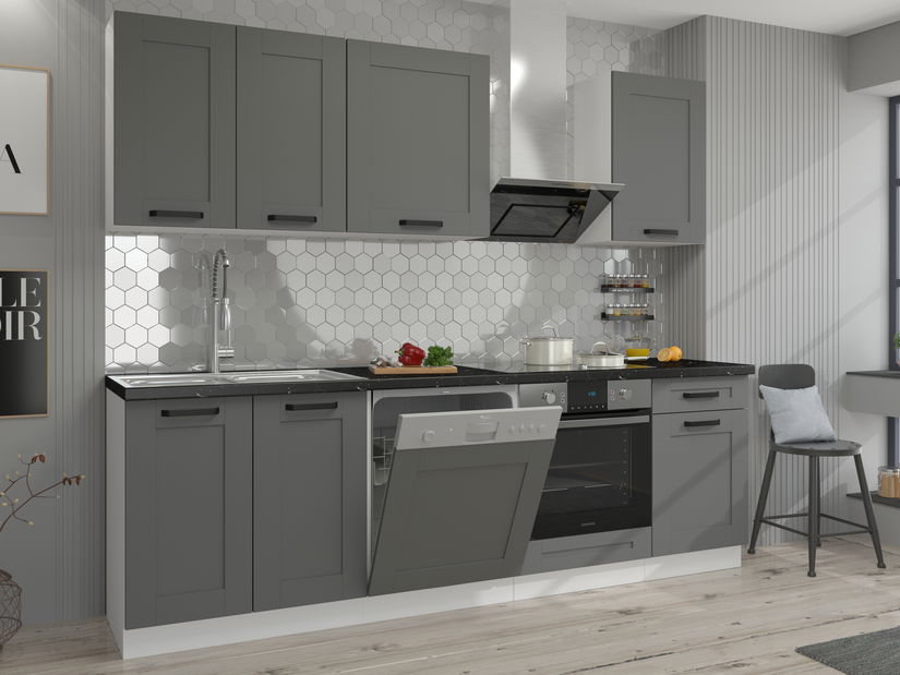 Dulap inferior de bucătărie pentru cuptor Lucid 60 D GAZ BB (Stejar artisan + dustgrey)