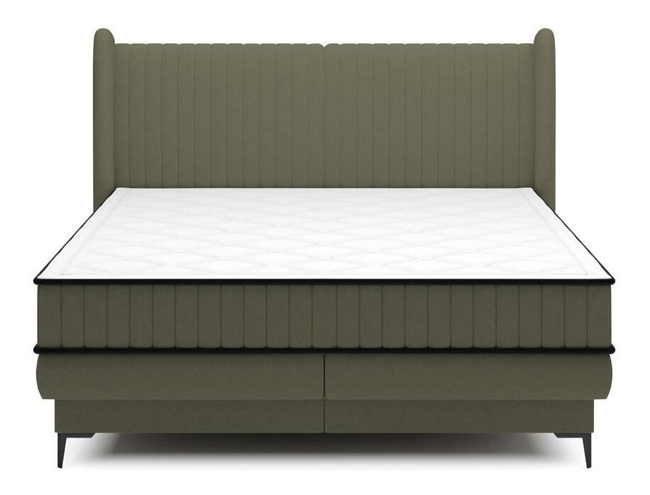 Pat matrimonial 140 cm Dalmo 140 (cu somieră) (cu sp. depozitare) (verde + negru)