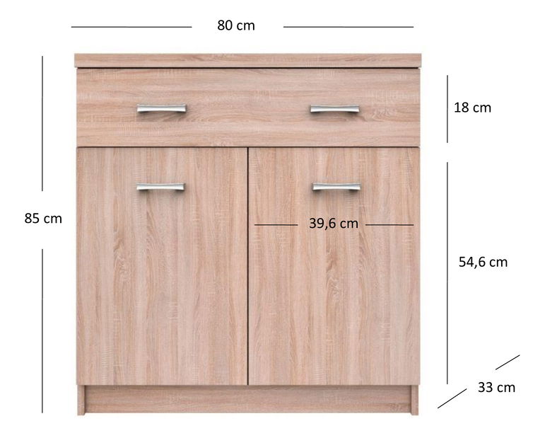 Comodă Tianna (Stejar sonoma)