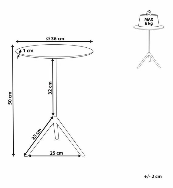 Kézi asztal Elliott (arany)