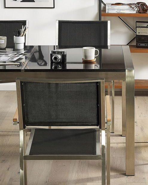 Set 4 buc scaune de grădină Giggles (negru)