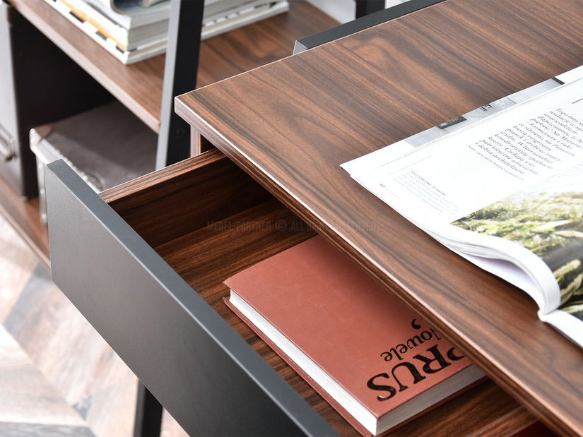 PC stolík Norway (orech tmavý + čierna)