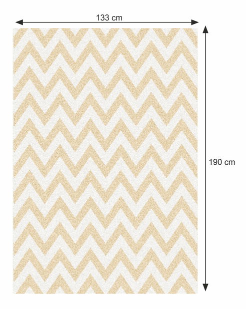 Koberec 133x190 cm Alissa 4 (béžová + biela)