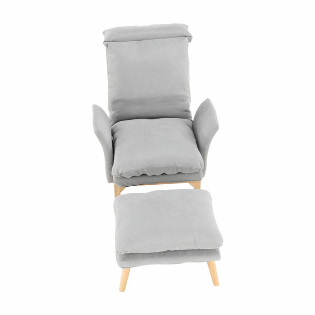 Fotoliu cu suport picioare Zintius (gri deschis)