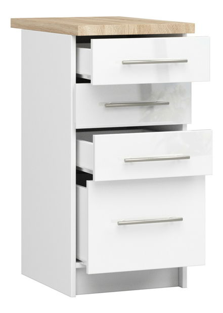 Alsó konyhaszekrény Ozara S40 SZ4 (fehér + fényes fehér)