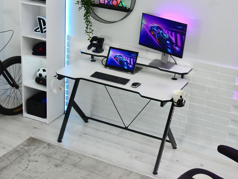 PC stolík Rolls (biela + čierna)