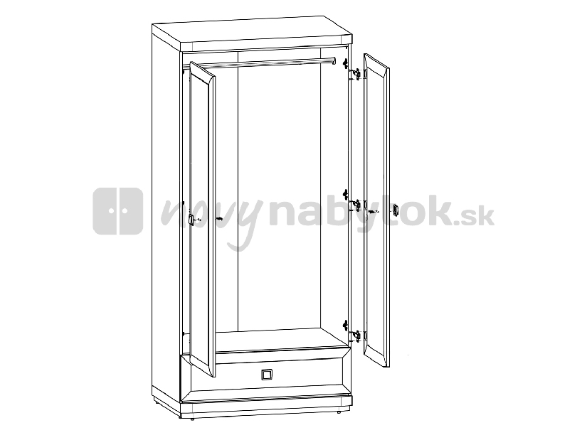 Šatníková skriňa BRW Oregon SZF2D1S (Dub Canterbury)