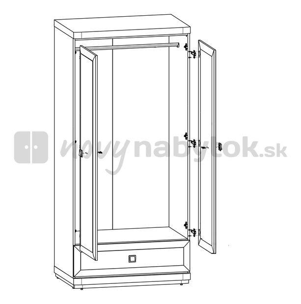 Šatníková skriňa BRW Oregon SZF2D1S (Dub Canterbury)