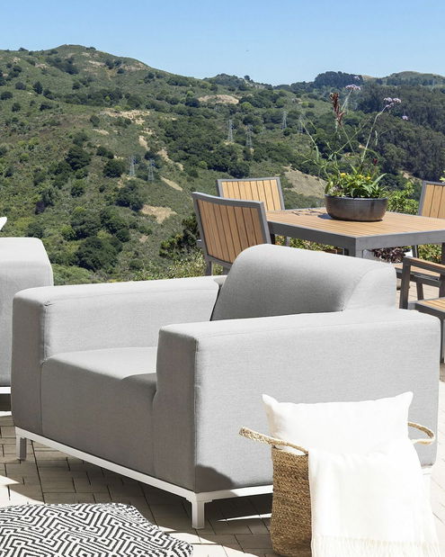 Set 2 ks záhradných kresiel Roper (svetlosivá + biela) 