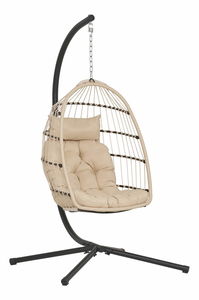 Scaun suspendat Psaveria (natural + negru)