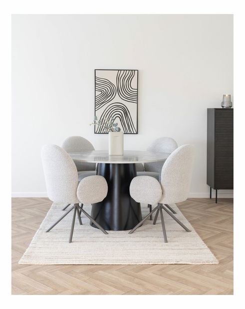 Jedálenský stôl Biamira 2 (sivá + čierna)