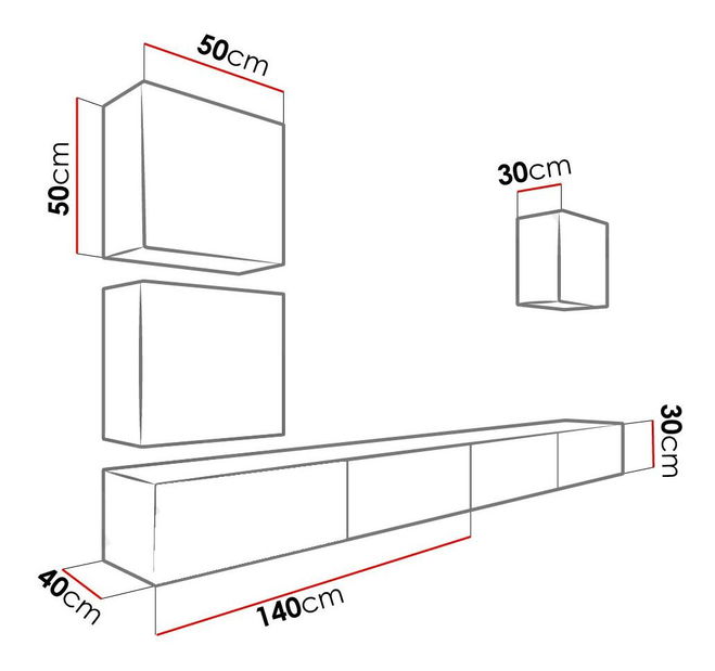 Obývacia stena Zigo XXII (biela + sivý lesk) *výpredaj