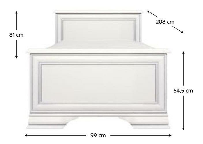 Egyszemélyes ágy 90x200 cm Kuito (alpesi fehér)