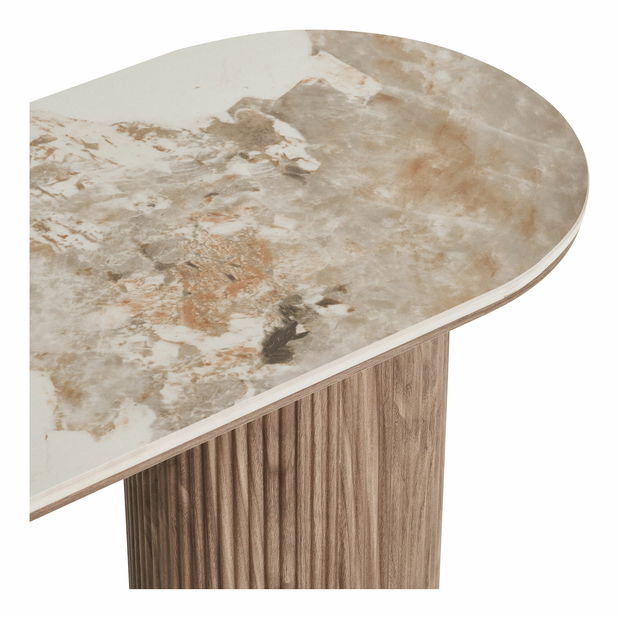 Konzolový stolík Alomeria 6 (biela + hnedá)