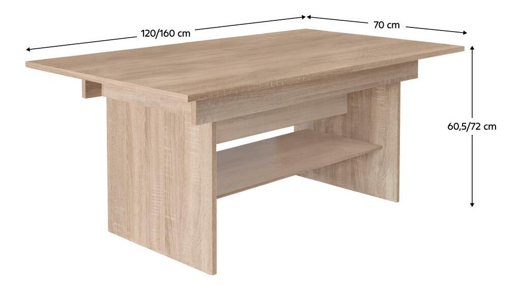 Masă de sufragerie extensibilă Likud (stejar sonoma) (pentru 4-6 persoane)