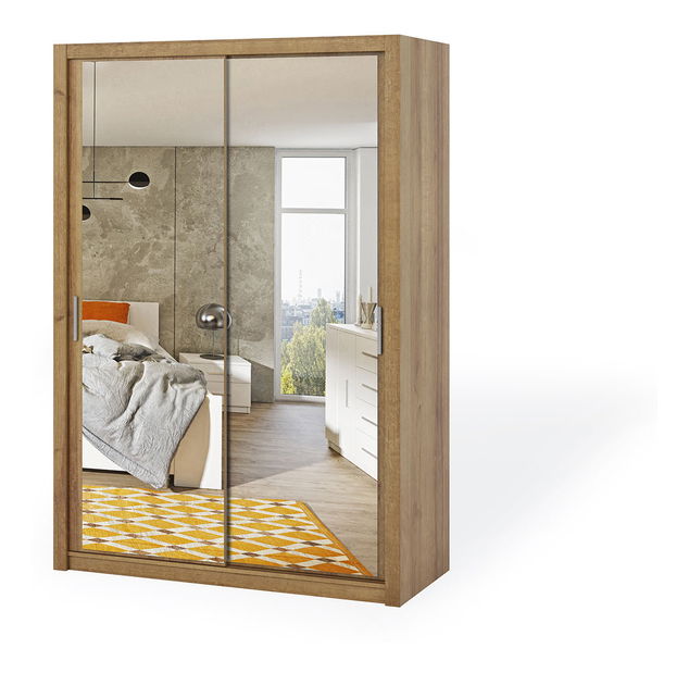 Ormar za garderobu Bonaparte SZ150 (hrast zlatni) (s ogledalom)