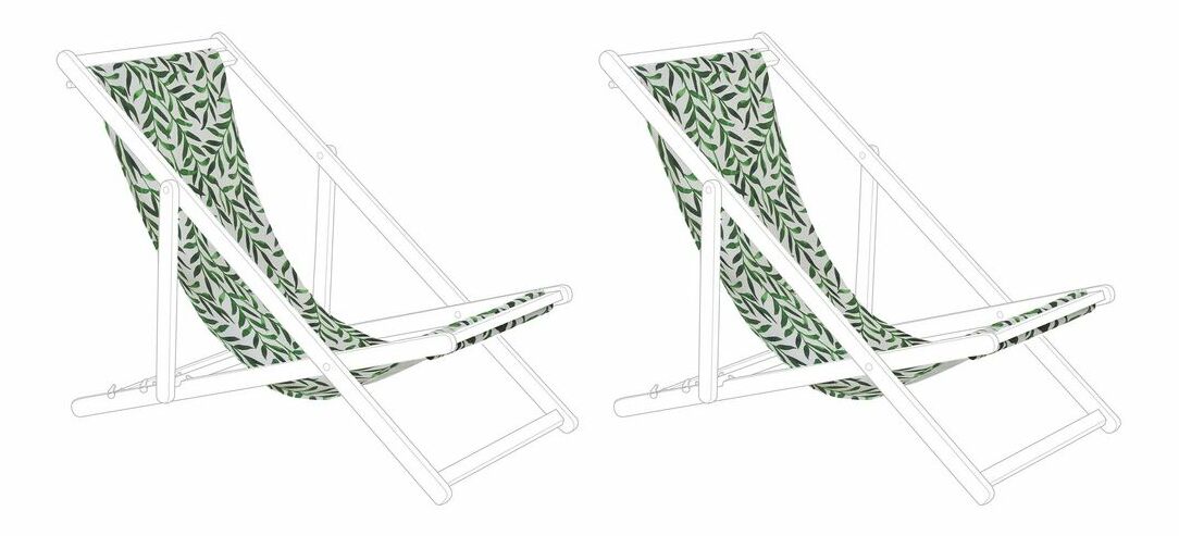 Set 2 huse pentru șezlong de grădină Antio (frunze verzi)