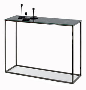 Konzolový stolík Bella Kons (čierny mramor + čierna)